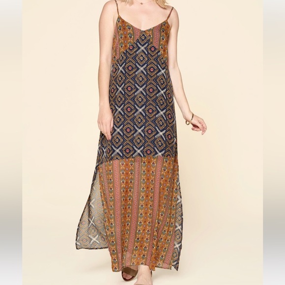 Dresses & Skirts - Mixed sprint Chiffon Maxi Slip Dress